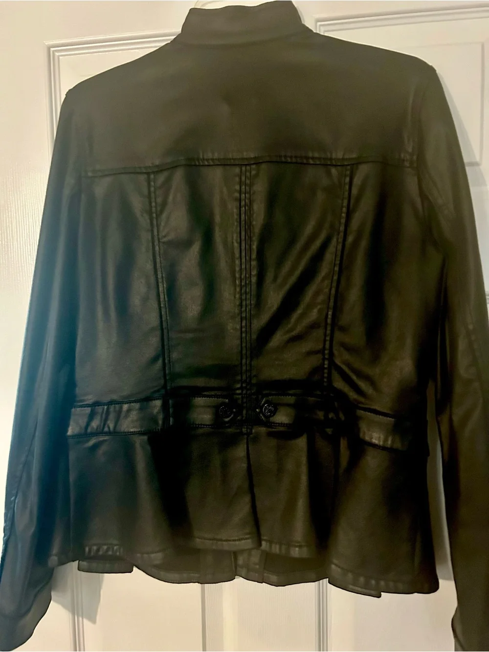 Black Glazed Twill Snap-Front Jacket - Women - Picture 2 of 4